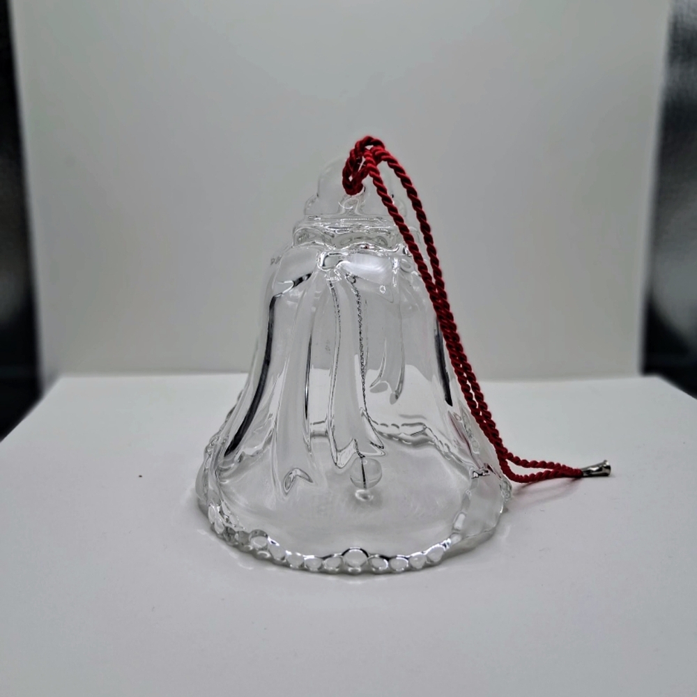 Elegant Glass Bell Ornament with Red Cord